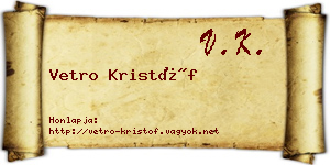 Vetro Kristóf névjegykártya