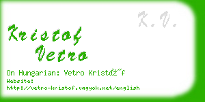 kristof vetro business card